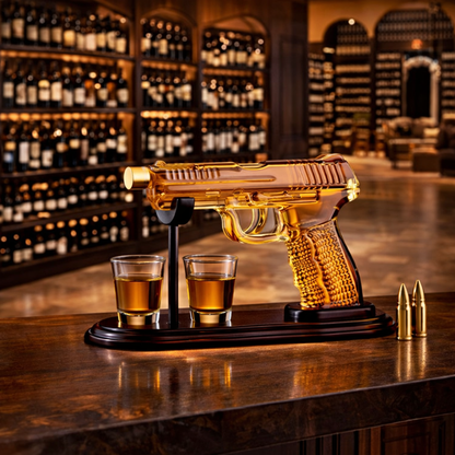 Whiskey Bottle – Gun Set Edition with Glasses