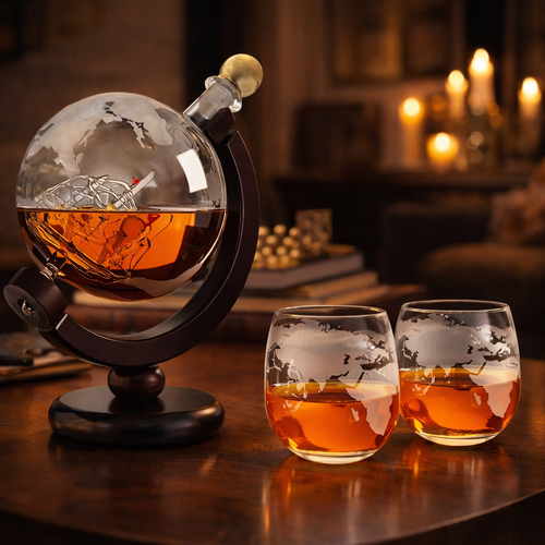 Whiskey Bottle - World Map Edition